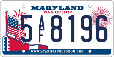 MD license plate 5AF8196