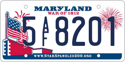MD license plate 5AF8201