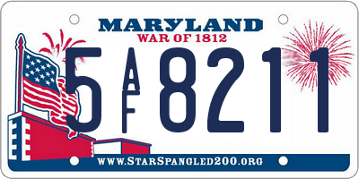 MD license plate 5AF8211