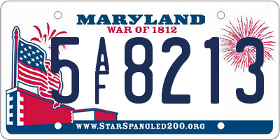 MD license plate 5AF8213