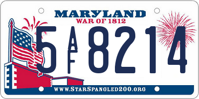 MD license plate 5AF8214