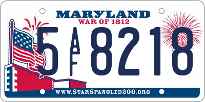 MD license plate 5AF8218