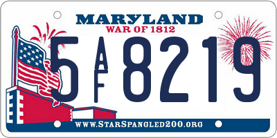 MD license plate 5AF8219