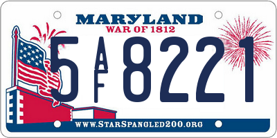 MD license plate 5AF8221