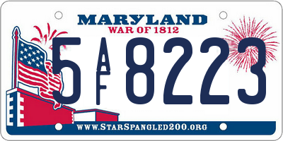 MD license plate 5AF8223