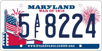 MD license plate 5AF8224