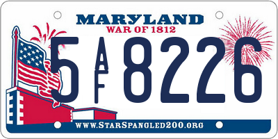 MD license plate 5AF8226