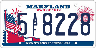 MD license plate 5AF8228
