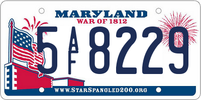 MD license plate 5AF8229
