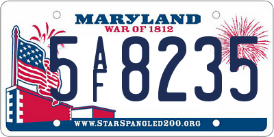 MD license plate 5AF8235