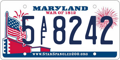 MD license plate 5AF8242