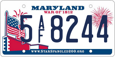 MD license plate 5AF8244