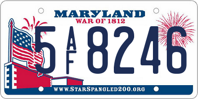MD license plate 5AF8246