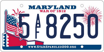 MD license plate 5AF8250