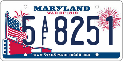 MD license plate 5AF8251