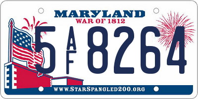 MD license plate 5AF8264