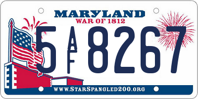 MD license plate 5AF8267