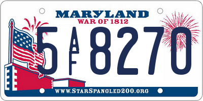MD license plate 5AF8270
