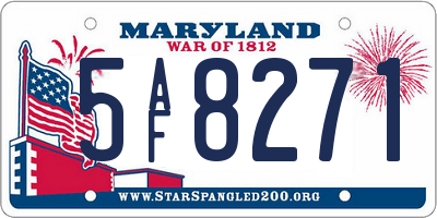 MD license plate 5AF8271