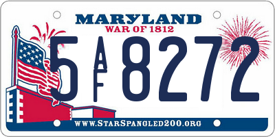 MD license plate 5AF8272