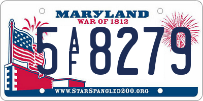 MD license plate 5AF8279