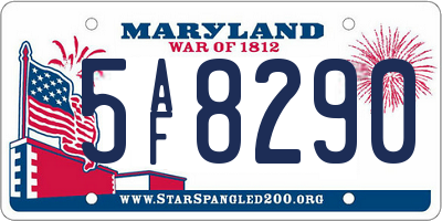 MD license plate 5AF8290
