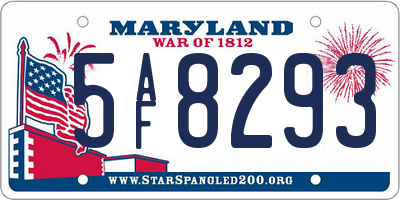 MD license plate 5AF8293