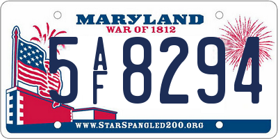 MD license plate 5AF8294