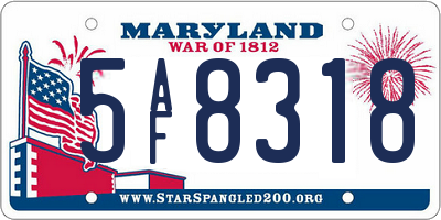 MD license plate 5AF8318