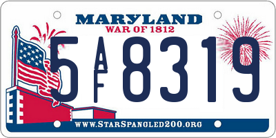 MD license plate 5AF8319