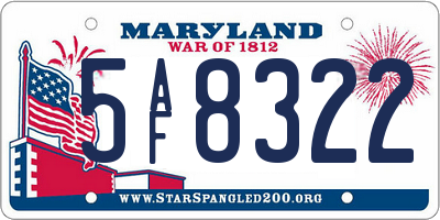 MD license plate 5AF8322