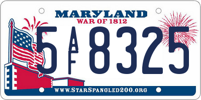 MD license plate 5AF8325