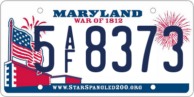 MD license plate 5AF8373