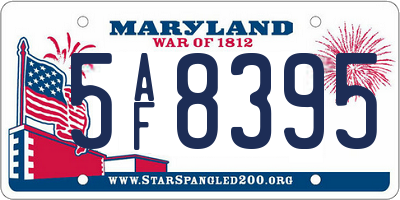 MD license plate 5AF8395