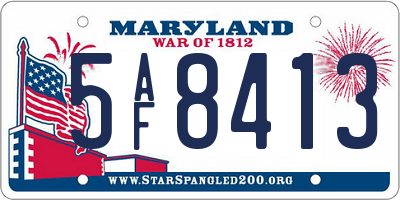 MD license plate 5AF8413