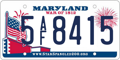 MD license plate 5AF8415