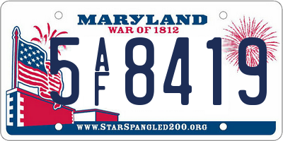 MD license plate 5AF8419