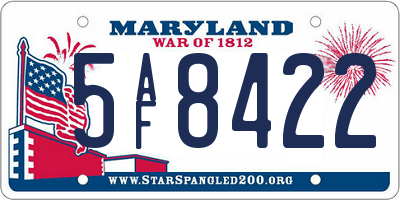 MD license plate 5AF8422