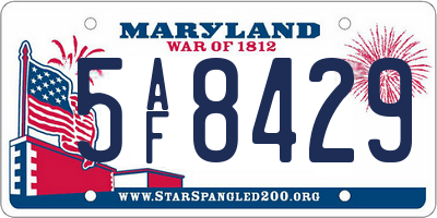 MD license plate 5AF8429