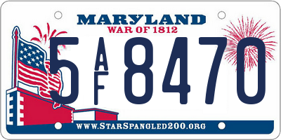 MD license plate 5AF8470