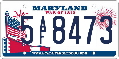 MD license plate 5AF8473