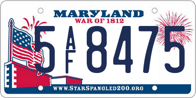 MD license plate 5AF8475