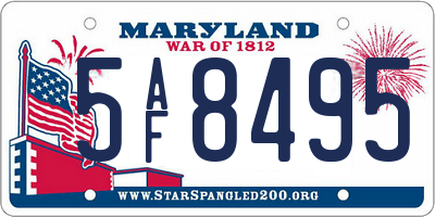MD license plate 5AF8495