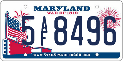 MD license plate 5AF8496