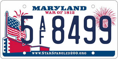 MD license plate 5AF8499