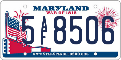 MD license plate 5AF8506