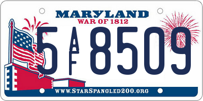 MD license plate 5AF8509