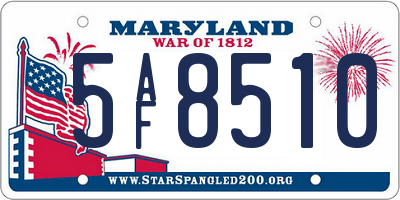 MD license plate 5AF8510