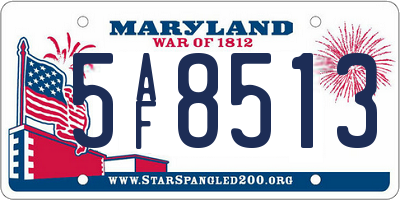 MD license plate 5AF8513