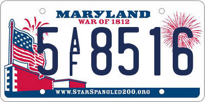 MD license plate 5AF8516